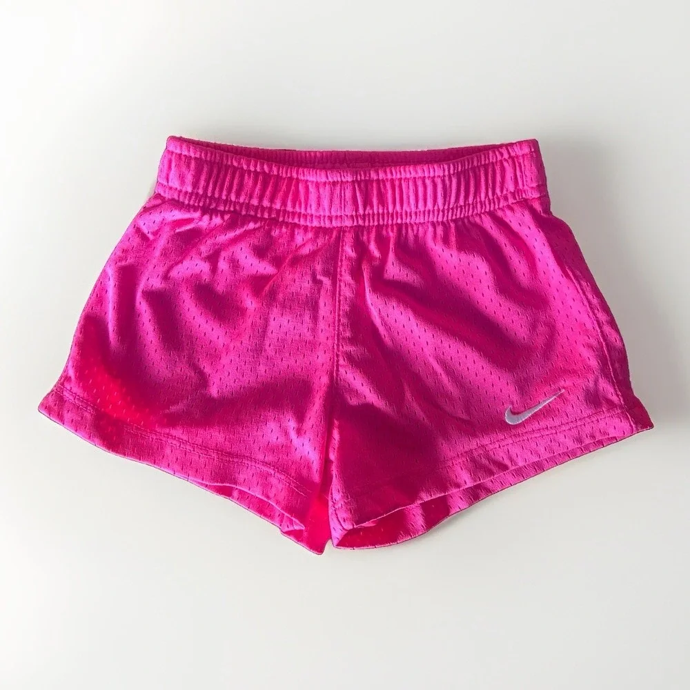 Nike Baby Toddler Girl Neon Pink Mesh Athletic Shorts Size 2-3 Yr Sporty Play